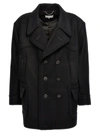 Maison Margiela Oversized Double-breasted Coat In Blue