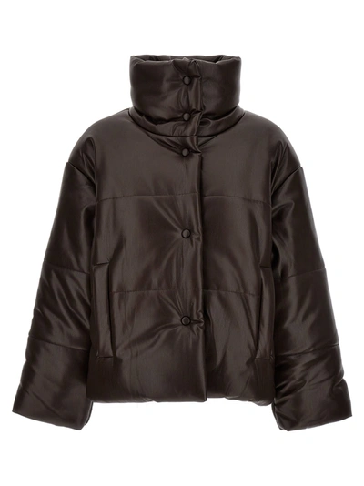 Nanushka Hide Okobor™ Padded Jacket In Brown