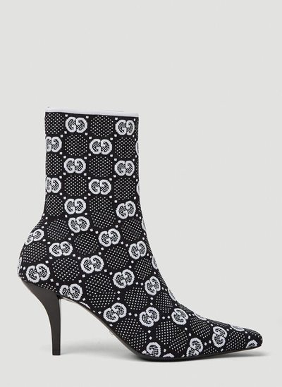 Gucci Women's Black And White Gg Bootie For Ss23