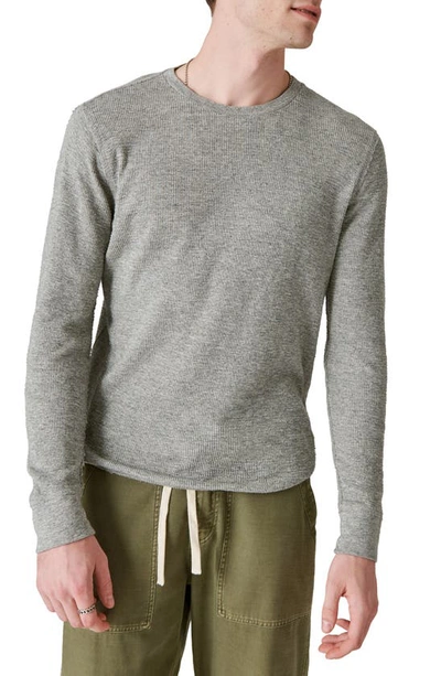 Lucky Brand Garment Dye Thermal T-shirt In Heather Grey