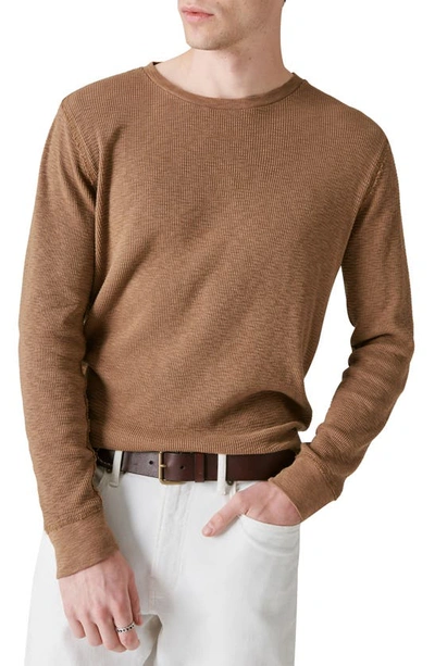 Lucky Brand Garment Dye Thermal T-shirt In Coffee Liqueur