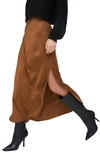 Bella Dahl Asymmetric Side Slit Maxi Skirt In Twilight Gold