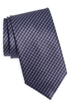 Brioni Men's Grid And Circle Silk Tie In Navylt Bl