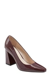 Marc Fisher Ltd Yalina Pointed Toe Block Heel Pump In Dark Red