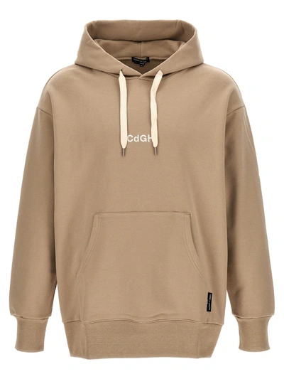 Comme Des Garçons Homme Deux Comme Des Garçons Homme Plus Patch Embellished Drawstring Hoodie In Beige