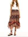 Love The Label Mia Midi Skirt In Veronique Black In Multi