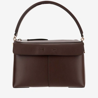 Tod's Case Small Leather Handbag In Brown