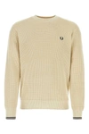Fred Perry Classic Crew Neck Jersey In Beige O Tan