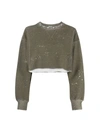 Golden Goose Bleached-effect Cropped Sweatshirt In Nude & Neutrals