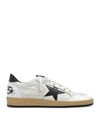 Golden Goose Round Toe Sneakers With Signature Star Patch And Suede Accents In White