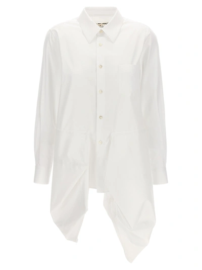 Comme Des Garçons Asymmetrical Shirt In White