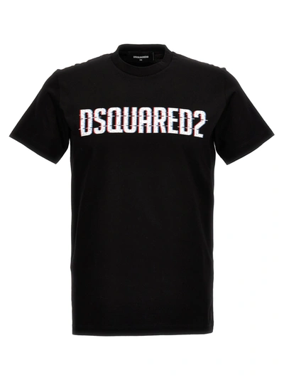 Dsquared2 Logo Print Cotton T-shirt In Black