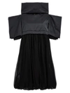 COMME DES GARÇONS TWO-MATERIAL DRESS DRESSES BLACK