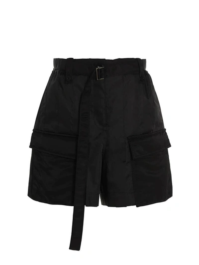 Sacai Black Pleated Shorts