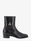 Gucci Men's Ega Horsebit Leather Ankle Boots In Black