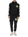 Barrow Smiley-face Cotton Track Pants In Black