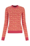 VERSACE VERSACE WOMAN EMBROIDERED COTTON BLEND SWEATER