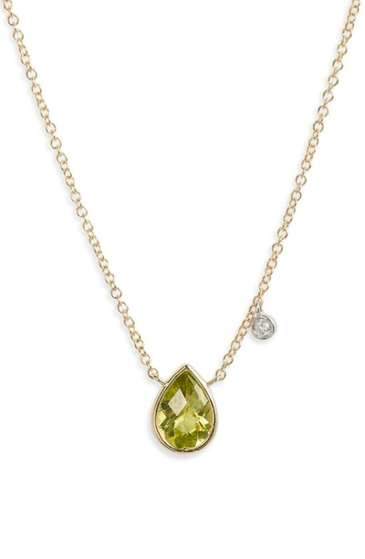 Meira T Peridot Pendant Necklace In Yellow