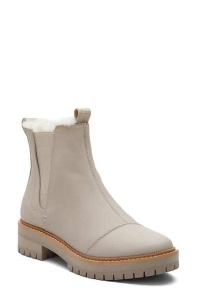 Toms Dakota Faux Fur Lined Chelsea Boot In Beige