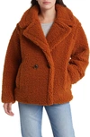 Ugg Gertrude Teddy Faux Shearling Coat In Hardwood