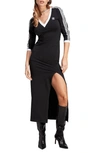 Adidas Originals Womens  Maxi Dress V-neck In Black/white