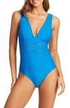 SEA LEVEL SEA LEVEL SPLICED ONE-PIECE SWIMSUIT