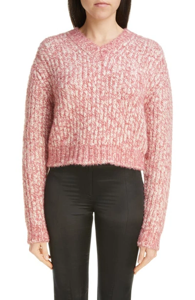 Acne Studios Krismus Chunky Wool Blend Rib Jumper In Off White Multi