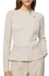 Simkhai Andi Peplum Knit Jacket In Stone