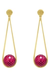 Dean Davidson Ipanema Drop Earrings In Vivid Pink/ Gold