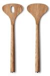 Georg Jensen Oak Alfredo Salad Servers In Brown