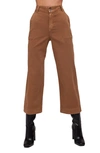 Bella Dahl Saige Wide Leg Crop Pants In Brown