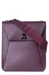 Akris Anouk Medium Flap Leather Messenger Bag In Burgundy