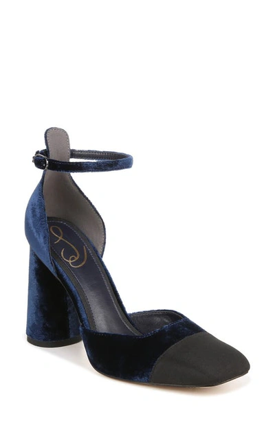 Sam Edelman Women's Christine Ankle Strap High Heel Pumps In Blue/black