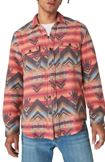 Lucky Brand Southwestern Jacquard Workwear Button-up Shirt In Multi Print
