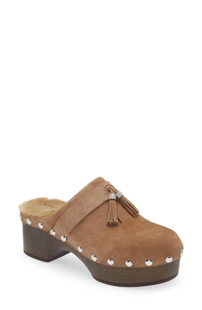 Rag & Bone Johannes Genuine Shearling Clog In Cml/ Natshl