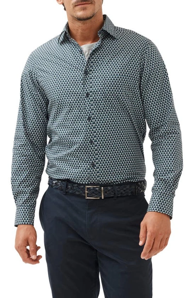 Rodd & Gunn Wickham Sports Fit Button-up Shirt In Peacock