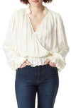 Sam Edelman Lani Ruffle Trim Blouse In Gardenia