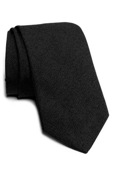 Jack Victor Bowman Solid Silk Blend Tie In Black