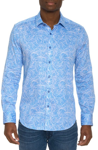 Robert Graham Men's Stelvio Cotton-stretch Sport Shirt In Light Blue