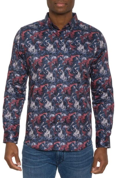 Robert Graham Men's Casella Swirling Smokeshow Shirt In Multi