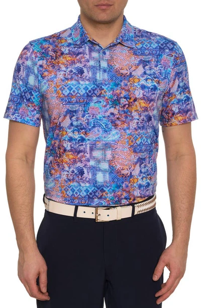 Robert Graham Geneva Knit Polo In Blue