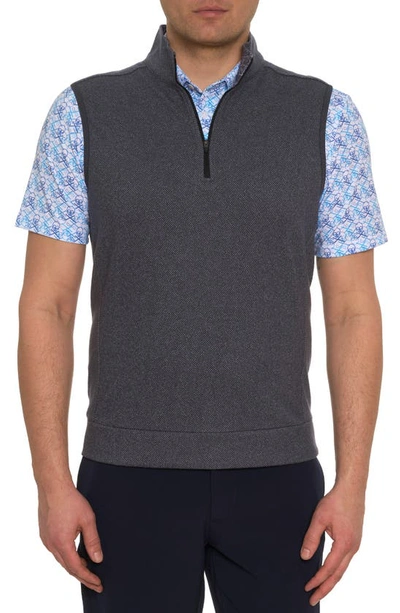 Robert Graham Treviso Knit Quarter Zip Vest In Charcoal