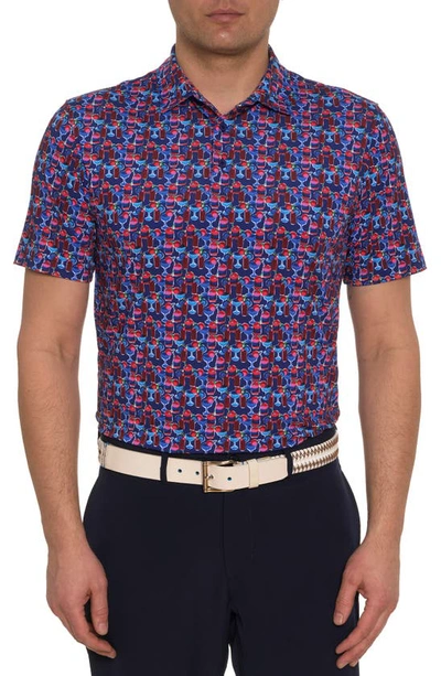 Robert Graham Cocktail Hour Performance Golf Polo In Navy
