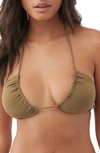 O'neill Saltwater Solids Embry Bikini Top In Olive