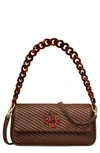 TORY BURCH SMALL KIRA MOTO QUILTED LEATHER FLAP SHOULDER BAG