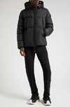 Moncler Men's Montcla Logo-hood Puffer Jacket In Black