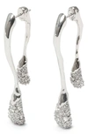 Alexis Bittar Solanales Embellished Double Drop Earrings In Silver