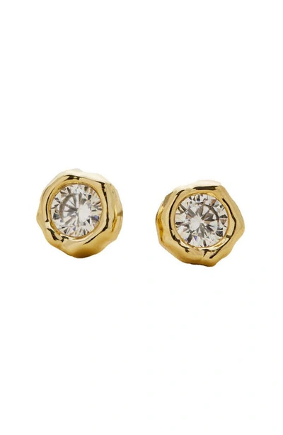 Alexis Bittar Asterales Molten Bezel Stud Earrings In Gold