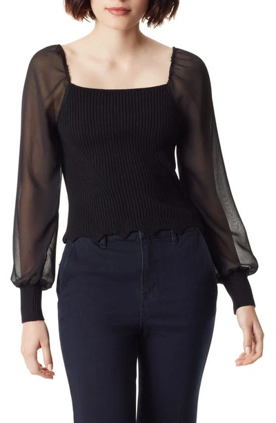 Sam Edelman Alexi Long Sleeve Sweater Top In Black