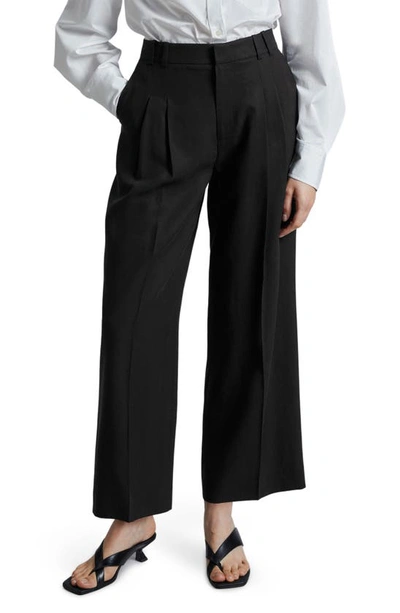 & Other Stories Pleated Ankle Trousers In Black